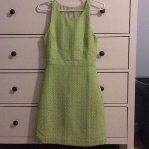 J.Crew Neon green and beige dress